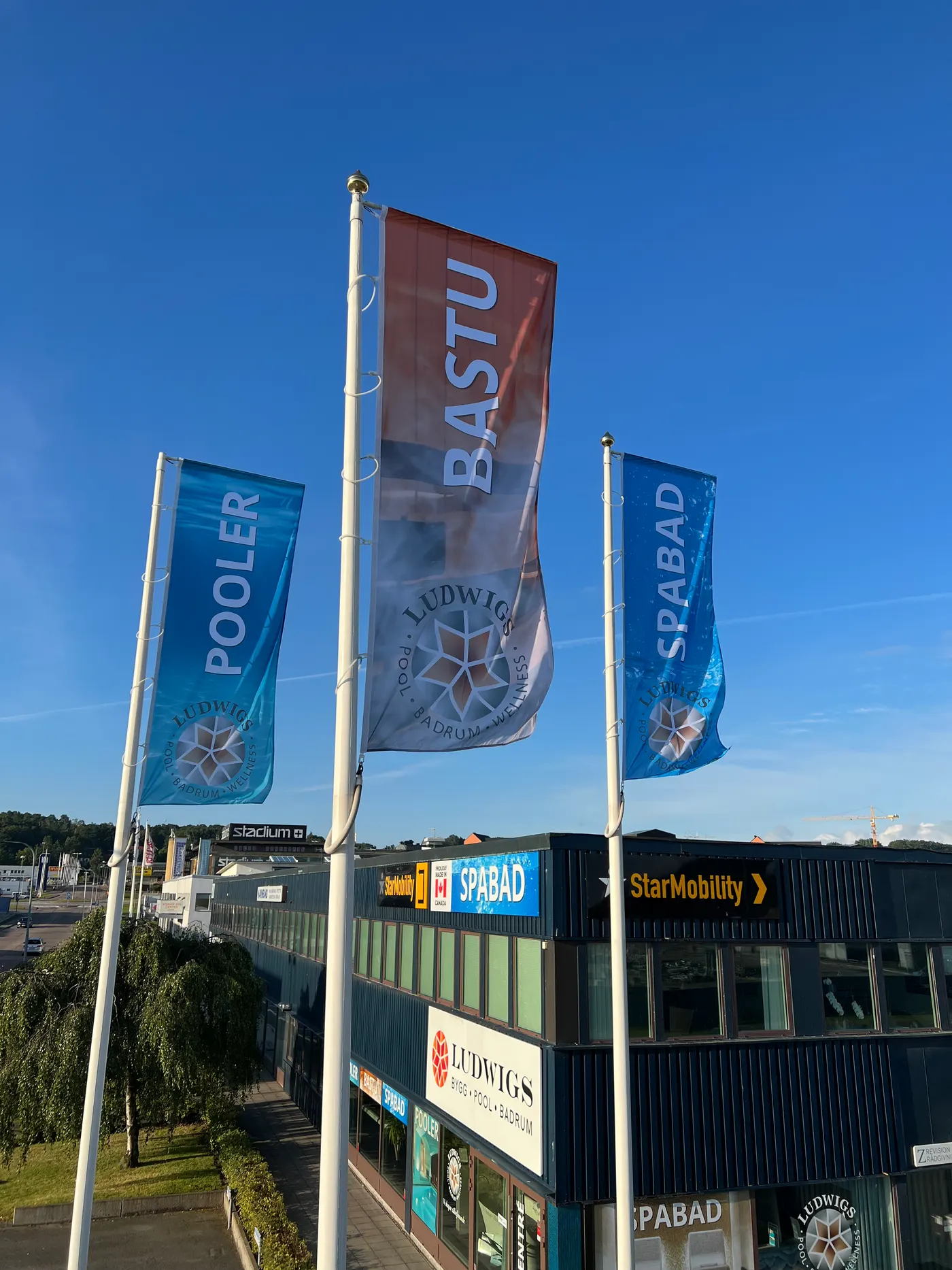 Ludwigs Pooler och Spabad flaggor